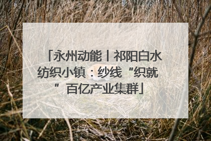 永州动能丨祁阳白水纺织小镇：纱线“织就”百亿产业集群