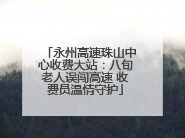 永州高速珠山中心收费大站：八旬老人误闯高速 收费员温情守护