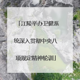 江陵举办卫健系统深入贯彻中央八项规定精神轮训