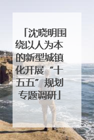 沈晓明围绕以人为本的新型城镇化开展“十五五”规划专题调研