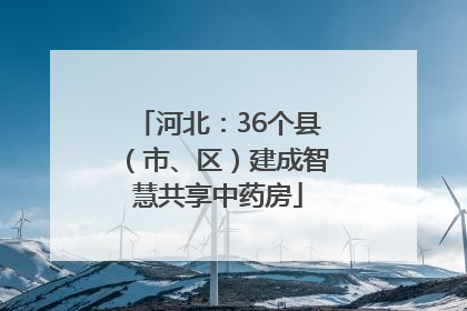 河北：36个县（市、区）建成智慧共享中药房