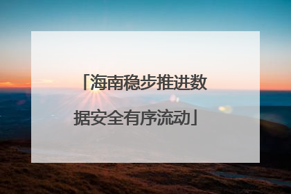 海南稳步推进数据安全有序流动