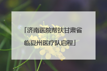 济南医院帮扶甘肃省临夏州医疗队启程