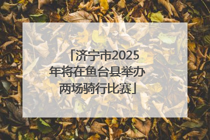 济宁市2025年将在鱼台县举办两场骑行比赛