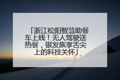 浙江松阳智慧助餐车上线！无人驾驶送热餐，银发族享舌尖上的科技关怀