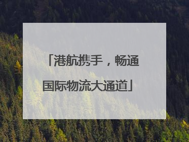 港航携手，畅通国际物流大通道