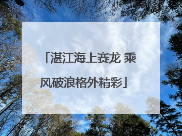 湛江海上赛龙 乘风破浪格外精彩