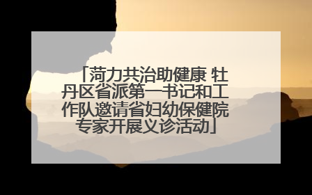 菏力共治助健康 牡丹区省派第一书记和工作队邀请省妇幼保健院专家开展义诊活动