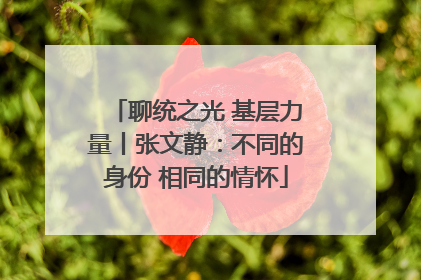 聊统之光 基层力量丨张文静：不同的身份 相同的情怀