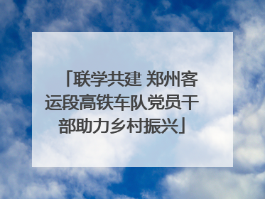 联学共建 郑州客运段高铁车队党员干部助力乡村振兴