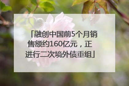 融创中国前5个月销售额约160亿元，正进行二次境外债重组