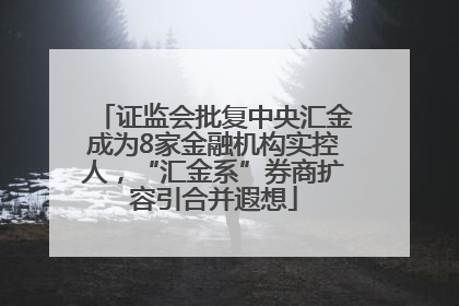 证监会批复中央汇金成为8家金融机构实控人，“汇金系”券商扩容引合并遐想