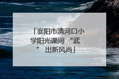 襄阳市清河口小学阳光课间 “武” 出新风尚