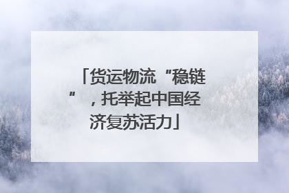 货运物流“稳链”，托举起中国经济复苏活力