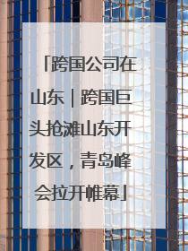 跨国公司在山东｜跨国巨头抢滩山东开发区，青岛峰会拉开帷幕