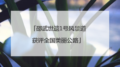 邵武世遗1号风景道获评全国美丽公路
