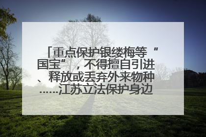 重点保护银缕梅等“国宝”，不得擅自引进、释放或丢弃外来物种……江苏立法保护身边的生物“朋友圈”
