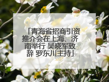 青海省招商引资推介会在上海、济南举行 吴晓军致辞 罗东川主持