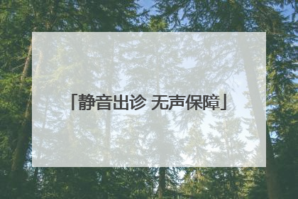 静音出诊 无声保障