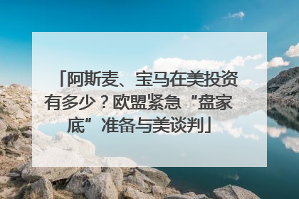 阿斯麦、宝马在美投资有多少？欧盟紧急“盘家底”准备与美谈判