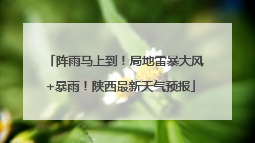 阵雨马上到！局地雷暴大风+暴雨！陕西最新天气预报