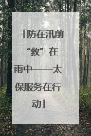 防在汛前 “救”在雨中——太保服务在行动