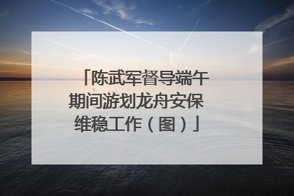 陈武军督导端午期间游划龙舟安保维稳工作（图）