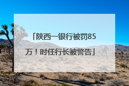 陕西一银行被罚85万！时任行长被警告