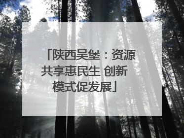 陕西吴堡：资源共享惠民生 创新模式促发展
