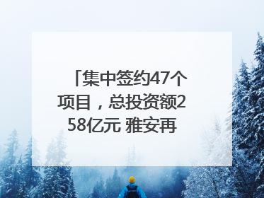 集中签约47个项目，总投资额258亿元 雅安再添发展“新引擎”｜数读西投