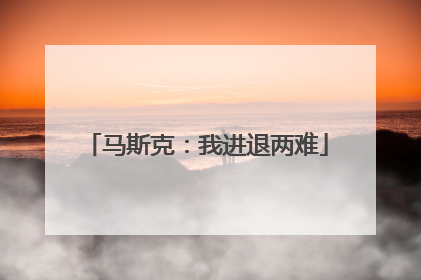 马斯克：我进退两难