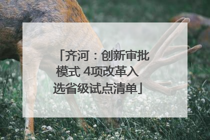 齐河：创新审批模式 4项改革入选省级试点清单