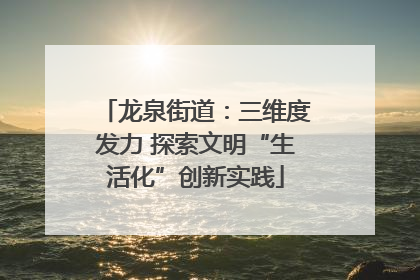 龙泉街道：三维度发力 探索文明“生活化”创新实践