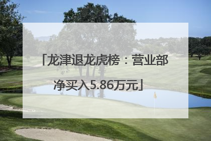 龙津退龙虎榜：营业部净买入5.86万元