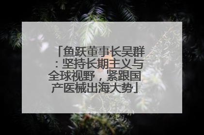 鱼跃董事长吴群：坚持长期主义与全球视野，紧跟国产医械出海大势
