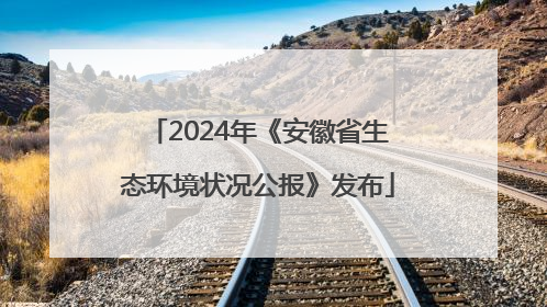 2024年《安徽省生态环境状况公报》发布