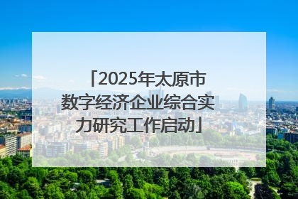2025年太原市数字经济企业综合实力研究工作启动