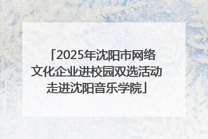 2025年沈阳市网络文化企业进校园双选活动走进沈阳音乐学院