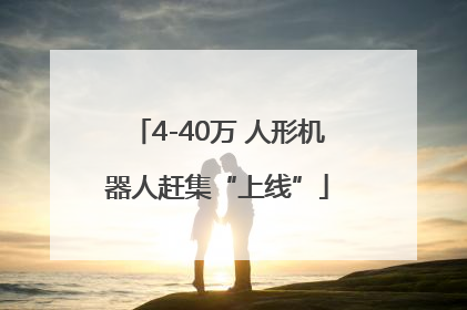 4-40万 人形机器人赶集“上线”