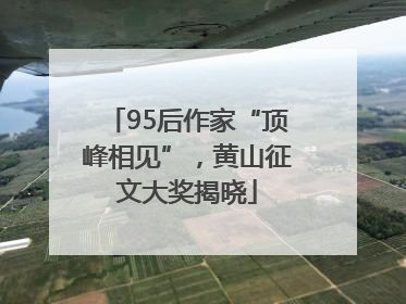 95后作家“顶峰相见”，黄山征文大奖揭晓