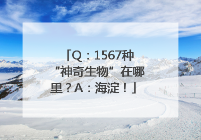 Q：1567种“神奇生物”在哪里？A：海淀！